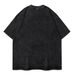 Cotton star printed short sleeve T-shirt for women ins Japanese original style loose wash done Old couple outfit_viptrois.com