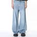 Men's Clothing Autumn Style American Retro Washed Pattern Simple Straight Tube Drape Mopping Casual Jeans_viptrois.com