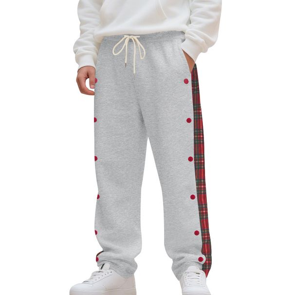 2027 Fashion European-USA Style Sweatpants Youth/Men Polyester Lace-Up Splicing Casual Sport Pants_viptrois.com