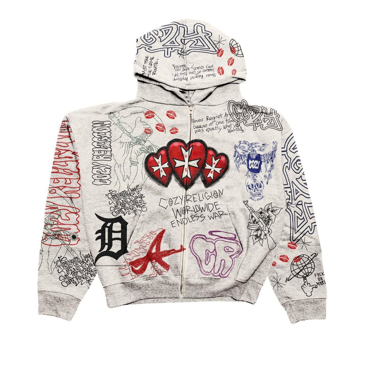 Autumn And Winter New American Retro Y2K Hoodie Street Fashion Unisex Pullover Sweatshirt_viptrois.com