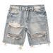 Suitable For All Seasons High Street Distressed For Men Plus Size Vintage Frayed Hem Beggar Jeans Five-Point Shorts Ins_viptrois.com