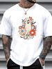 Retro Vintage Ghost Floral Pumpkin Halloween Womens Girls T-Shirt Stretched Stylish Unisex Soft Women Top Graphic Tees Top For Everyday Wear Graphic Comfortable Print Round Neck Short Sleeve Slightly Streetwear Designer Clothes Women Breathable Female_viptrois.com