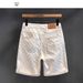 Men's Clothing High Street Jacquard Ripped Summer Loose Straight Retro Five Point Denim Shorts_viptrois.com