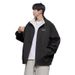 Men's Oversized Streetwear Jacket - Korean Style Thickened Fleece Lined Windbreaker (Black/Navy/Brown, EU S-XXXL)_viptrois.com