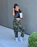 Mother & Kids European and American cross-border fashion suit trendy vest + camouflage hip-hop overalls two-piece set trendy girls YM118_viptrois.com