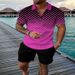 Men's Clothing Menswear New Independent Station Supply Casual Contrast Color Polo Zip Lapel Shirt Short Sleeve Set_viptrois.com