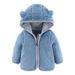 Mother & Kids Boys Girls Winter Fleece Hooded Jacket With Zipper - Soft & Warm Outerwear For Babies & Toddlers (0-24M, 70-140cm) - Pink/Brown/Blue_viptrois.com