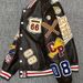 Baseball Jacket Men's Autumn Short Leather Loose Coat Pu Leather Men's Outer Wear Jacket_viptrois.com