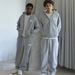 New American Retro Washed Long Sleeved Hooded Shirt Loose Casual Trousers Fashionable Japanese Sweater Suit_viptrois.com