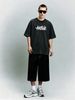 Summer Washed Cotton T-Shirt, Men's Antititude Graffiti Print, Luxury Casual Style, Oversized Tee_viptrois.com