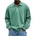 Pulse European And American Cross-Border New Men's Vintage Distressed Long Sleeve Polo Shirt 10 Colors Available Loose Casual_viptrois.com