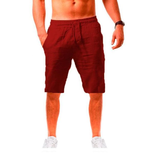 Men's Hip Hop Sports Shorts Breathable Cotton And Linen Trendy Solid Color Casual Thin Bottoms_viptrois.com
