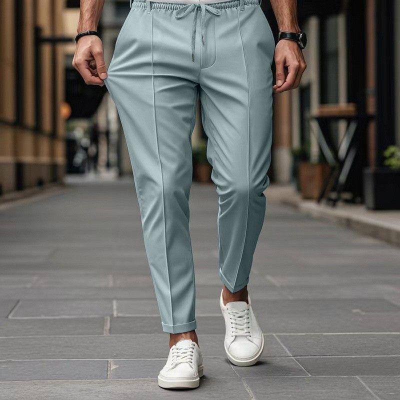 Men’s Slim-Fit Chino Pants – Business Casual Trousers With Stretch Fabric & Wrinkle-Resistant Finish (Navy/Black/Khaki/Olive)_viptrois.com