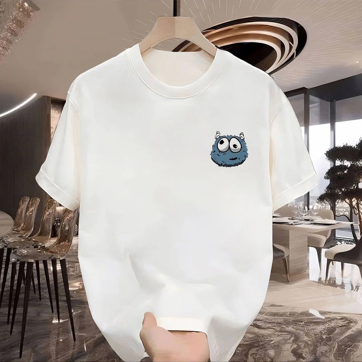 2025 Summer Loose Men And Women Pullover 100% Cotton Short Sleeve T-shirt_viptrois.com