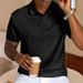 Men's Clothing Fashion Texture Shirt Loose Short Sleeved T Shirt Tops_viptrois.com