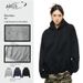 Unisex Autumn Embroidered Hoodie -Inspired Streetwear With Cotton Lining, Loose Fit, Geometric Print (Black, Gray, Navy)_viptrois.com