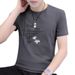 boy Stylish Ice Silk Sleeve Men's Summer Crew Neck Base Shirt Casual Versatile Short T-Shirt Men_viptrois.com