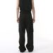 Men's Clothing High Street Cleanfit Splicing Zipper Design Hip Hop Casual Solid Color Jeans_viptrois.com