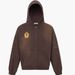 Men's Clothing Washed Embroidered Badge Solid Color Unisex Couple Hooded Sweatshirt Jacket_viptrois.com
