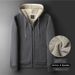 Men's Fleece-Lined Zip Hoodie – Oversized Sherpa Jacket With Kangaroo Pocket, Heavyweight Cotton Winter Pullover For Streetwear & Gym_viptrois.com