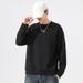 Men's Casual Japanese Style Letter Jacquard Pullover Sweatshirt - Loose Fit Long Sleeve Crewneck Top For Streetwear & Daily Wear (Black/Grey/White)_viptrois.com