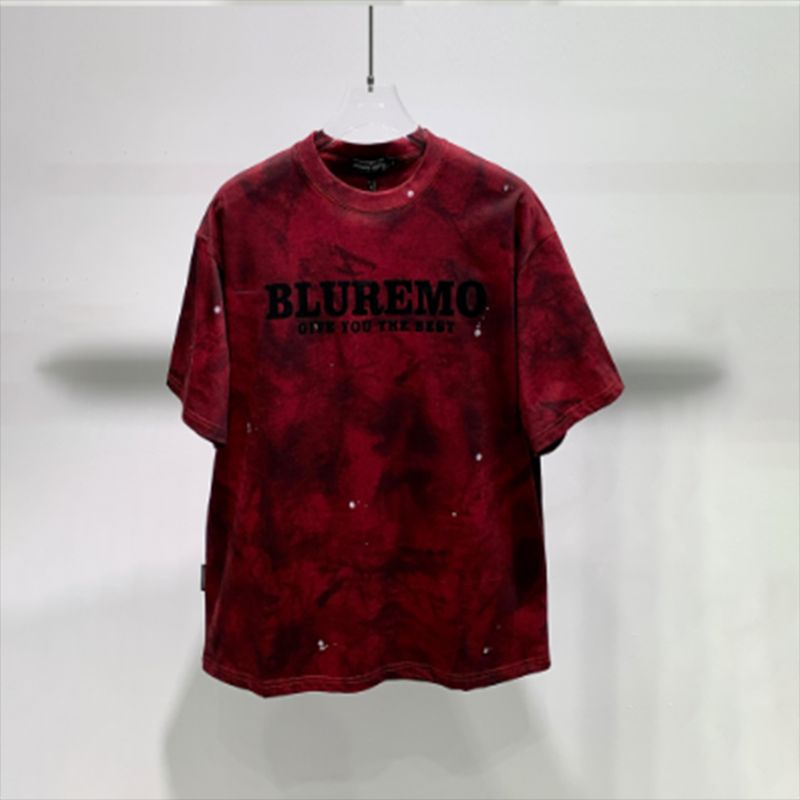2025 Summer New Fashion Tie-dye Gradual Change Short-sleeved T-shirt Men's Fashion Letter Printing Loose Versatile Top_viptrois.com