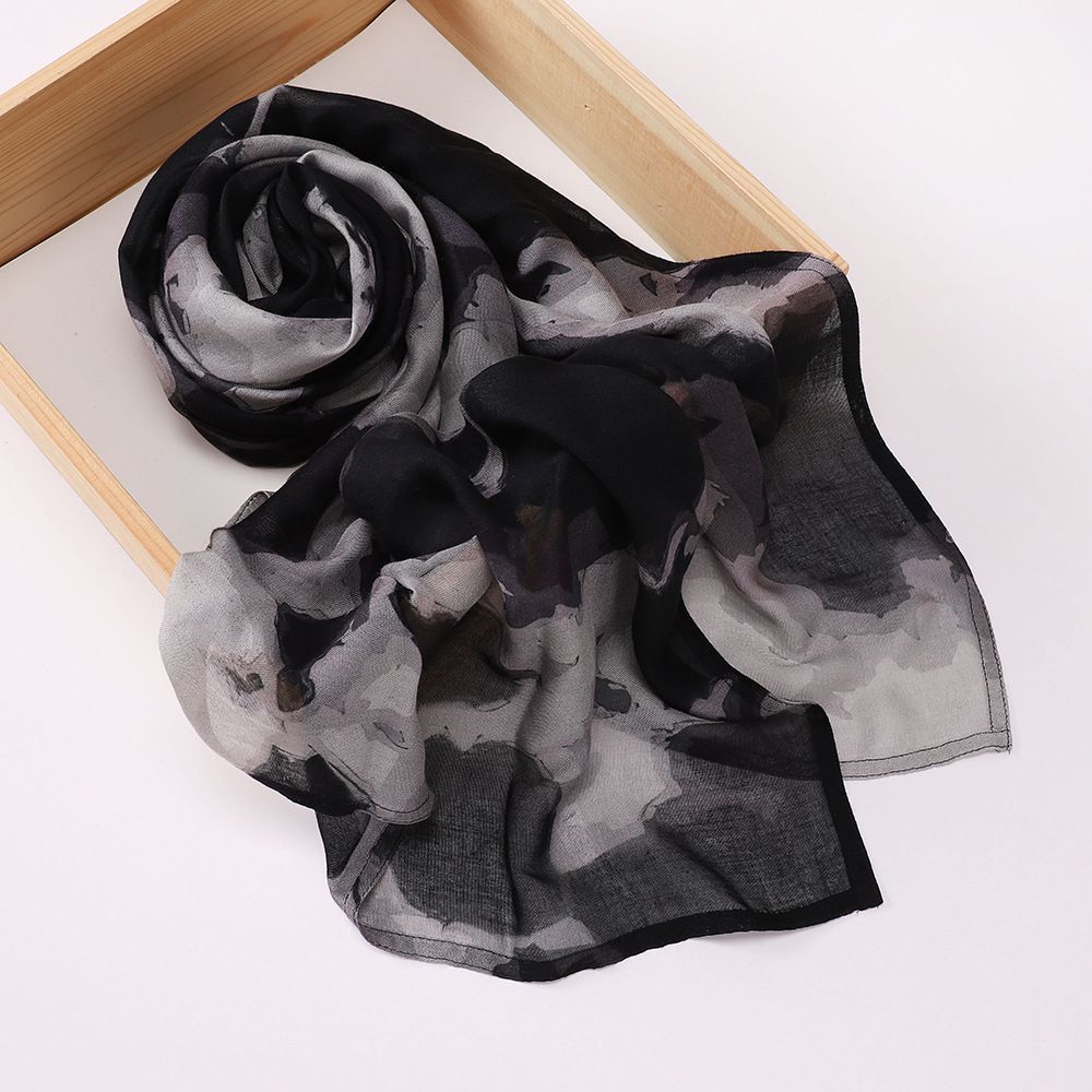 Soft Modal Viscose Scarf With Ethnic Print – Versatile Shawl, Wrap, Headscarf For Women, Lightweight & Stylish (70x180cm, 22 Colors)_viptrois.com