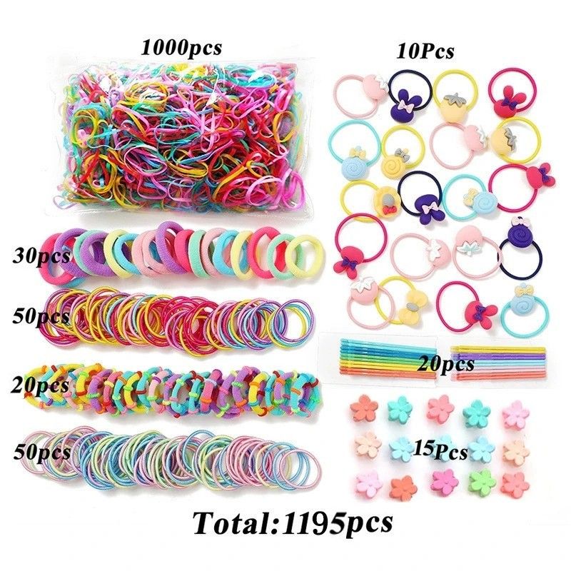 Children's Accessories Pig Intestine Hair Ring Female Cute Hair Rope Cloth Ring Pearl Rubber Band Color Ring_viptrois.com