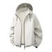 Men's Lightweight Hooded Jacket - Breathable Windproof Outdoor Coat With Adjustable Drawstrings For Spring & Fall Casual Sports_viptrois.com