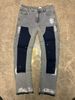 Men's Clothing Men's Denim Cargo Pants, European And American Fashion, Popular On Instagram Style, Stretch Patch Denim Layered Flared Pants 05_viptrois.com