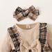 INS Hot Selling Children's Clothing Hot Selling Ribbed Cotton Tops And Plaid Jumpsuits_viptrois.com