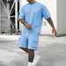 2025 Foreign Trade Cross-Border Men's Summer New Fashion T-Shirt Cargo Shorts Casual Sports Set For Men_viptrois.com