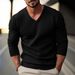 Loom Cross-Border European American New Autumn And Win Men's Knitted V-Neck Slim Thin Long-Sleeve Pullover Base Shirt_viptrois.com
