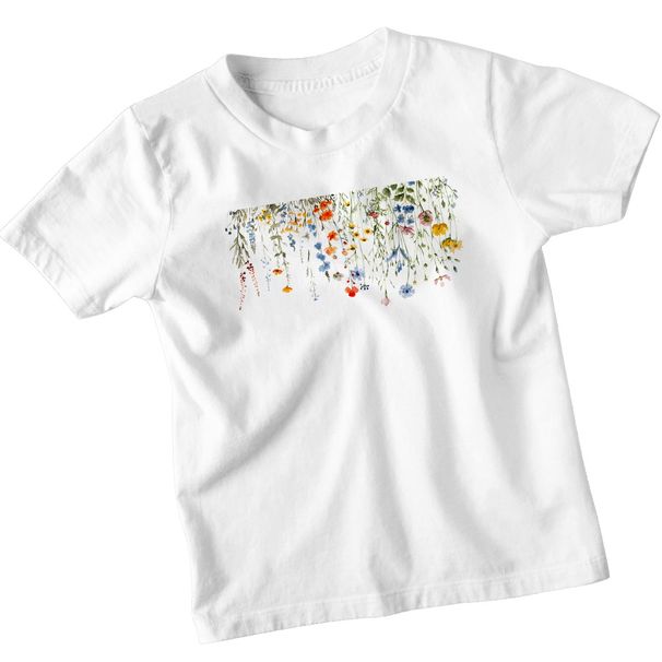 Wildflower Botanical Nature Girls 100% Cotton T-shirt Mens Tees Top Cute Floral Tee_viptrois.com
