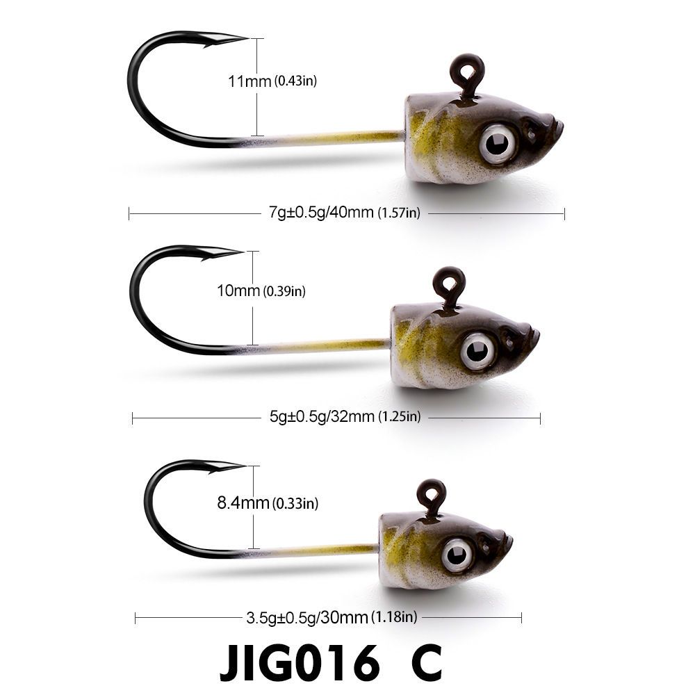 Fish Lead Head Anti-Hooking Lure 3.5g 5g 7g Soft Bait Jig Hook_viptrois.com