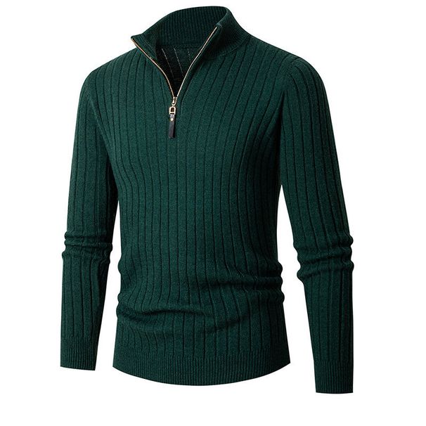 Men's Slim-Fit Knit Sweater – Winter Long Sleeve Pullover With Half-Zip & Ribbed Collar (M-XXXL) | Breathable & Stylish Casual Wear_viptrois.com