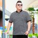 Men's Clothing plus size short-sleeved lapel t-shirt fashionable middle-aged half-sleeved collared casual t-shirt fat man shirt_viptrois.com