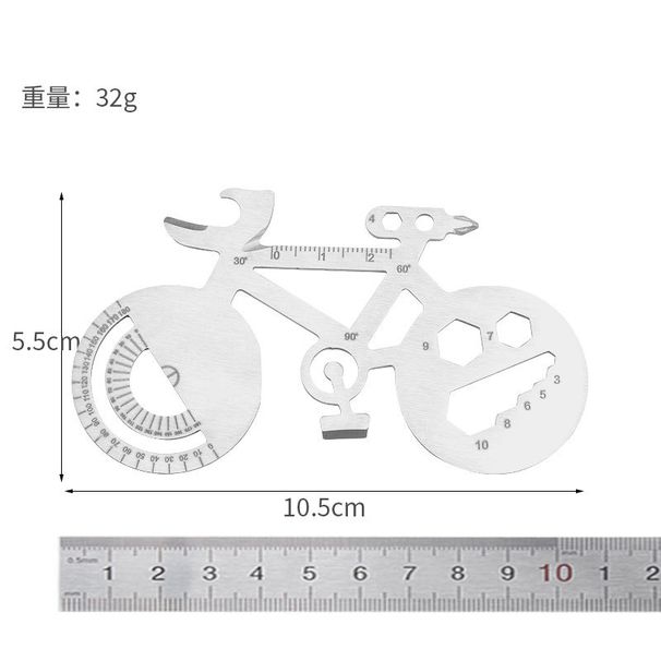 Multifunctional Outdoor Gadgets Portable Bicycle Keychain Bottle Opener Camping Stainless Steel Creative Tool Card_viptrois.com