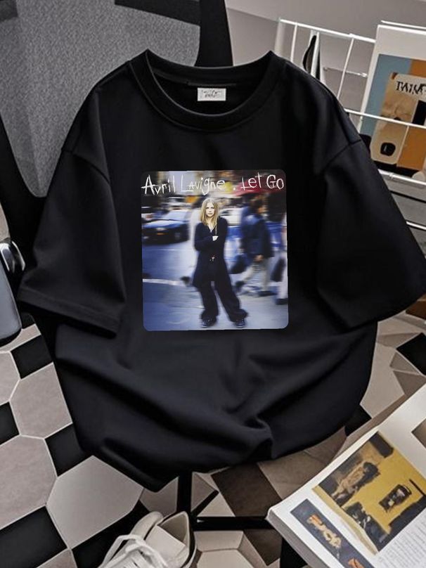 Avril Lavigne Let Go T-Shirt Black Fullsize S-5XL Streetwear Casual Homme Top For Everyday Wear Fashion Stretched Graphic Unisex Stylish_viptrois.com