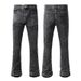 Men's Clothing gradient contrast color matching, whitening, flared washed jeans, flared jeans_viptrois.com
