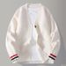 Men's Knit Cardigan – Autumn Fashion Long-Sleeve Sweater With Stand Collar (Trendy Open-Front Coat, Relaxed Fit, Vintage-Inspired Layering Piece)_viptrois.com