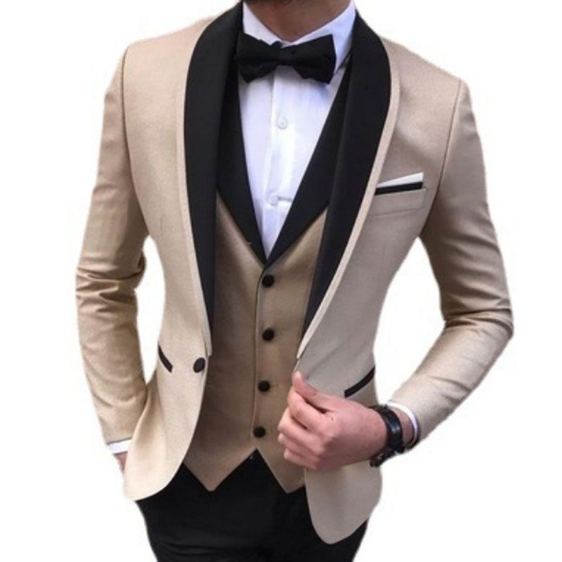 Men's Clothing Suits Slim Fit Fashion Suits British Wedding Groomsmen Dresses_viptrois.com