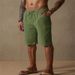 Men's Summer Linen Cotton Drawstring Casual Beach Shorts - Breathable, Relaxed Fit, Elastic Waistband, Multiple Pockets_viptrois.com