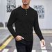 Men's Henley Shirt Long Sleeve - Breathable Button-Up Polo With Wrinkle-Resistant Fabric (6 Colors) | Smart Casual & Business Casual Essential_viptrois.com