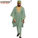 Men's Clothing African National Cotton Men's Casual Three-piece Top Trousers + Hat_viptrois.com