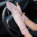 Sun protection gloves ladies summer UV protection black lace thin mid-length touch screen non-slip outdoor ice feeling breathable_viptrois.com