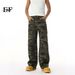 EF JEANS | 2025 New American Vintage High Street Camouflage Straight Wide Leg Loose Tooling Jeans Casual_viptrois.com