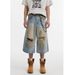 Men's Clothing New Men's Hip Hop Washed Denim Shorts Men's Summer Loose Cropped Pants_viptrois.com