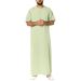 Men's Clothing Muslim Short Sleeved Long Shirt Robe_viptrois.com