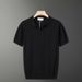 Men's Clothing Fashion Knitted T Shirt Summer Niche Breathable Short Sleeved Polo Shirt Loose Half Sleeved Top_viptrois.com